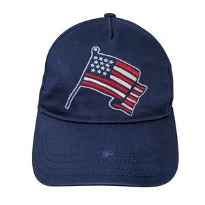 American Flag Snapback Hat Blue Large Embroidered Adjustable Gymboree